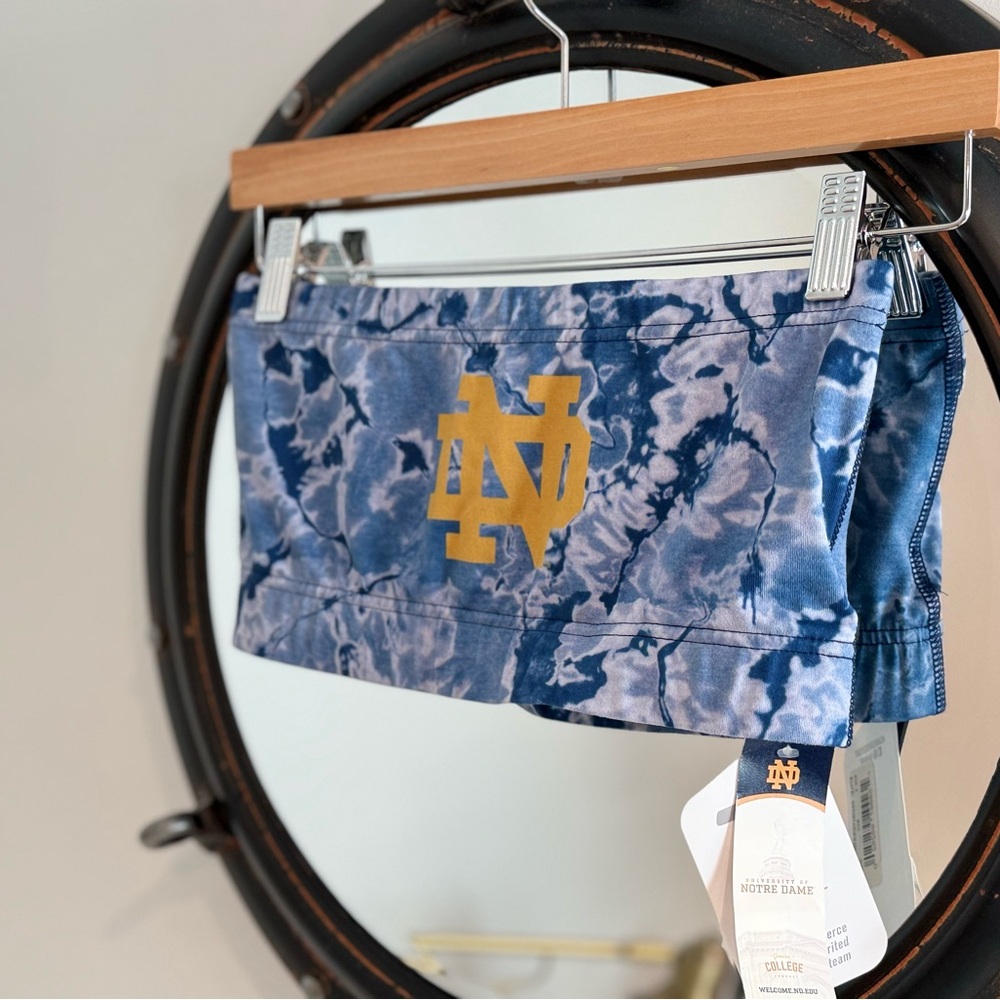 University of Notre Dame Under Armour Irish ☘️ ND Blue Tie Dye Tube Top Small
